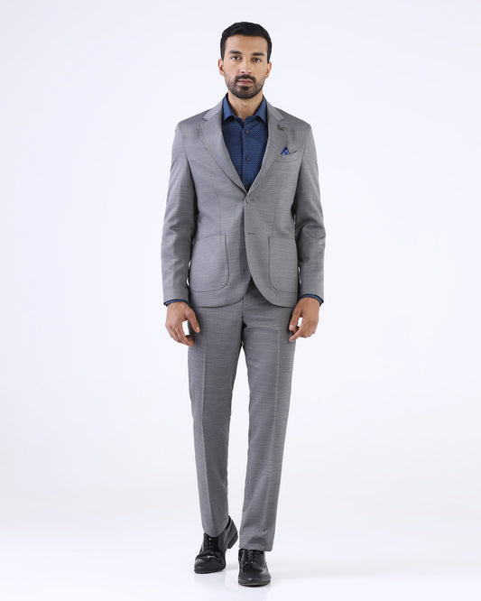 Charcoal Two Piece Textured Suit - Naples