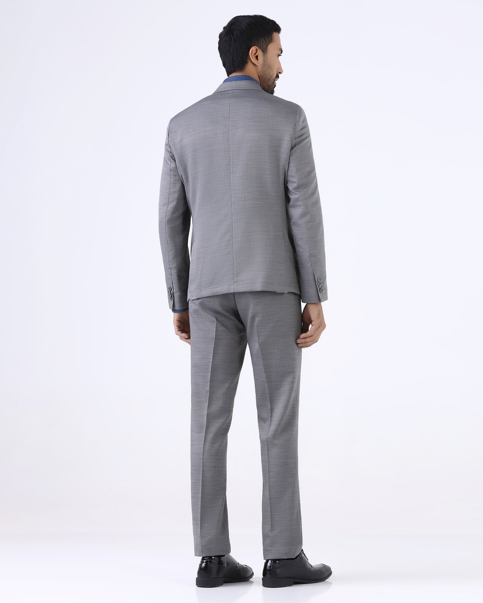 Charcoal Two Piece Textured Suit - Naples