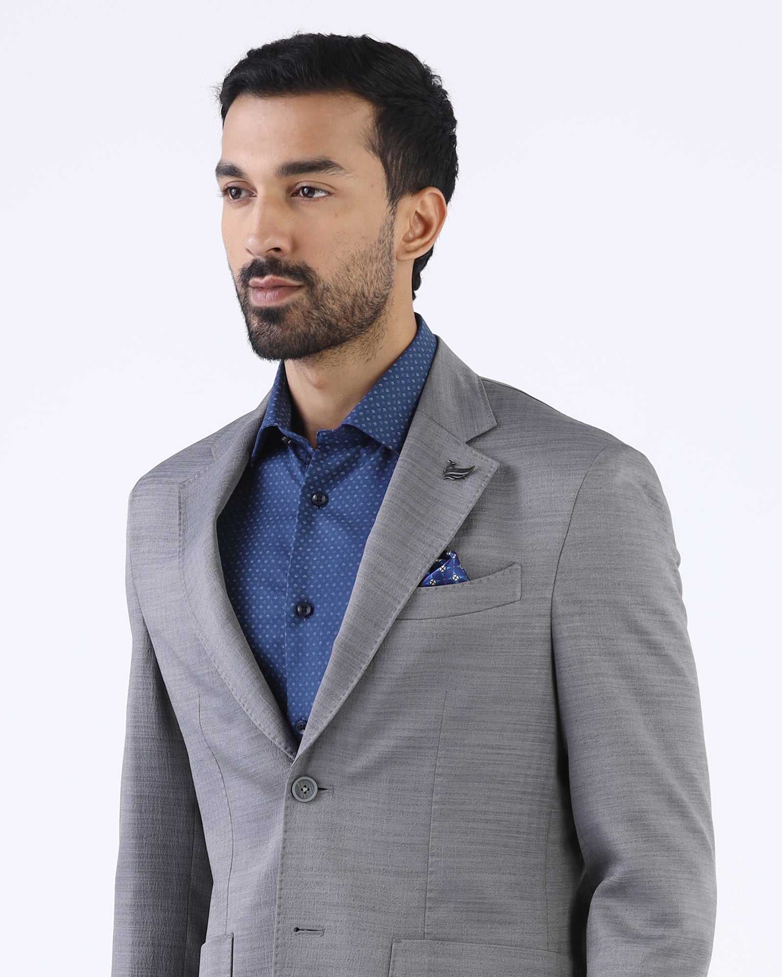 Charcoal Two Piece Textured Suit - Naples