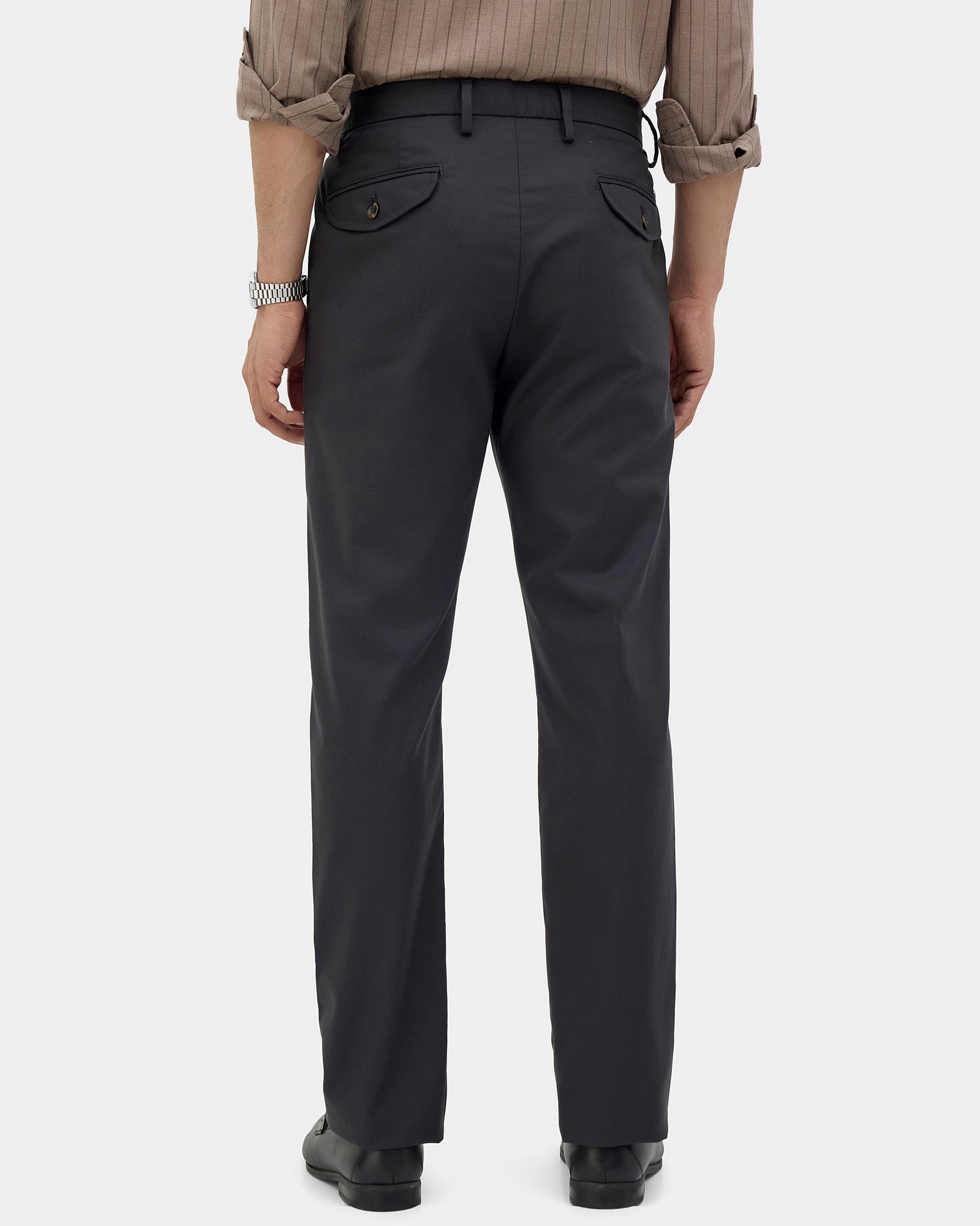 Charcoal Unwrinkle Textured Khakis - Dolomite