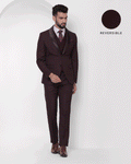 Check 6X Suit In Wine (Hildo) - Blackberrys