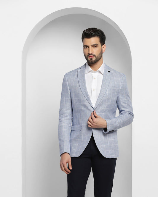 Linen Casual Blue Check Blazer - Scout