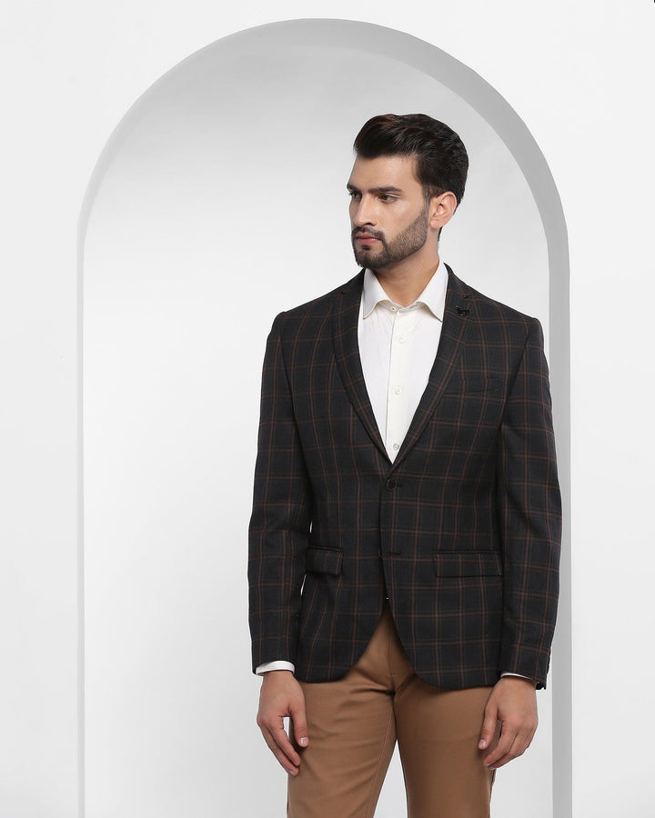 Casual Charcoal Check Blazer - Lourd