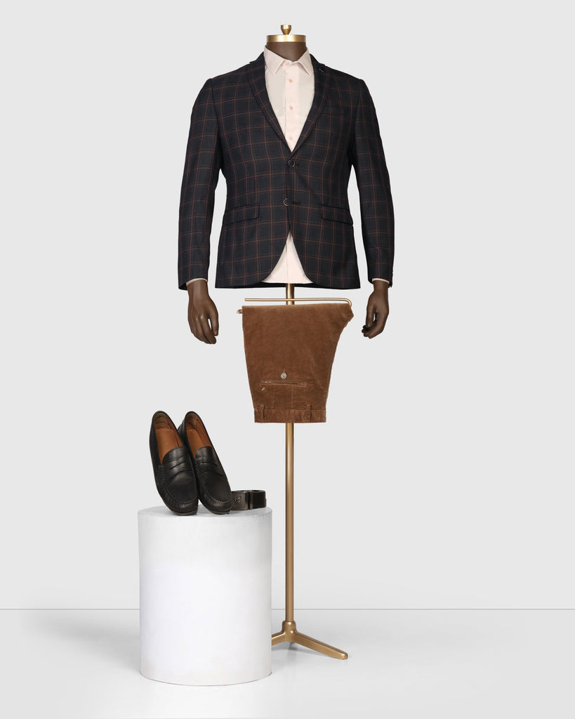 Casual Charcoal Check Blazer - Lourd