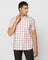 Formal Half Sleeve Maroon Check Shirt - Zenji