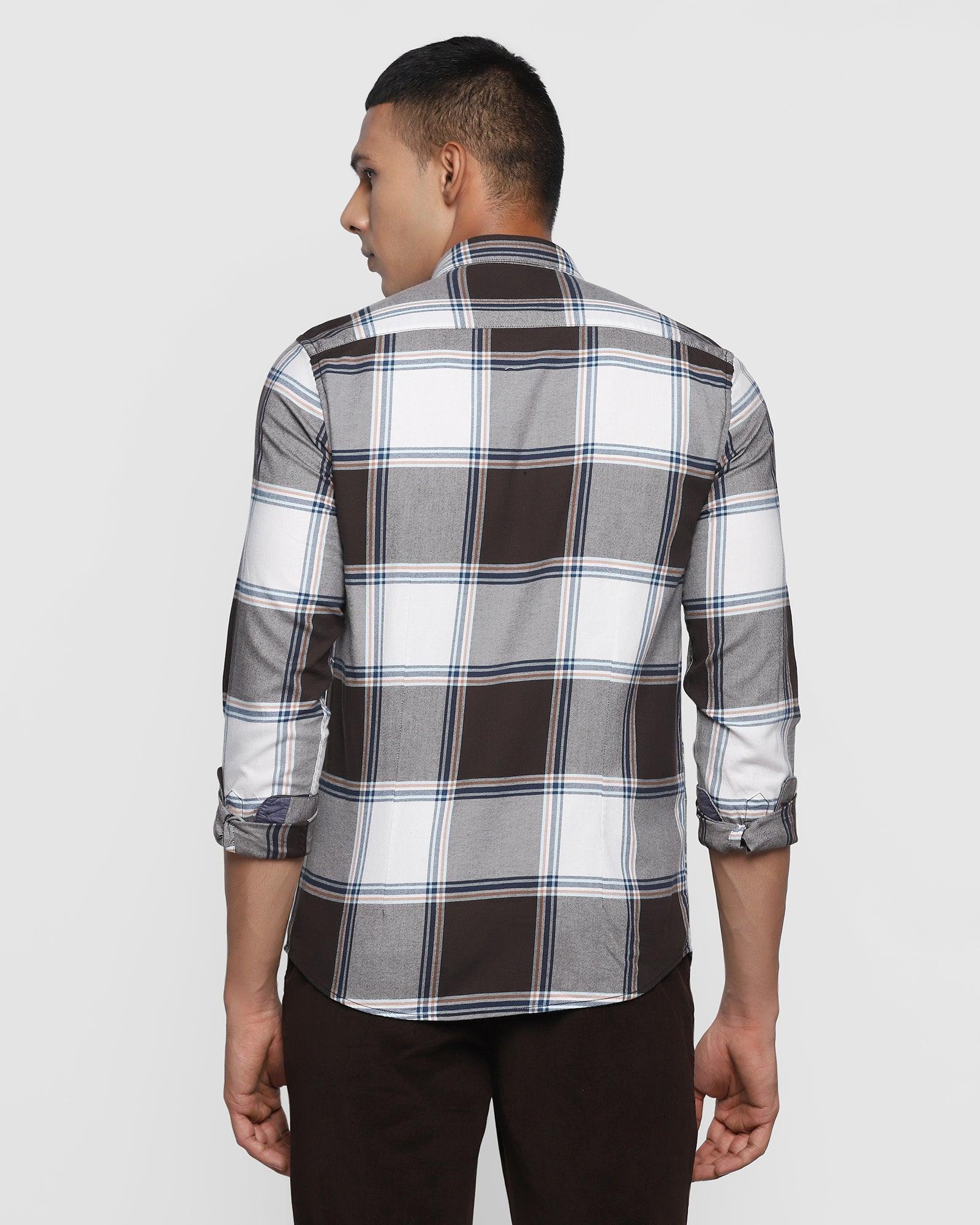 Casual Brown Check Shirt - Arrow