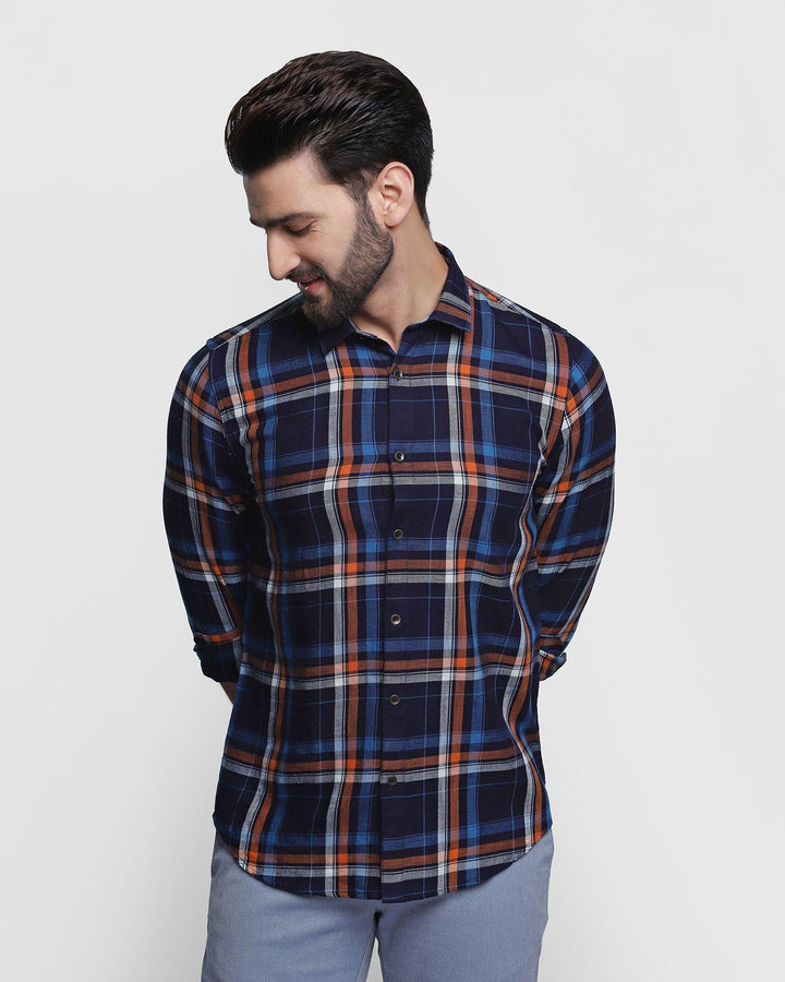 Casual Indigo Check Shirt - Kane