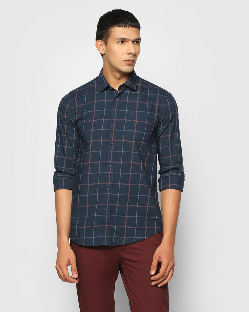 Casual Navy Check Shirt - Madison