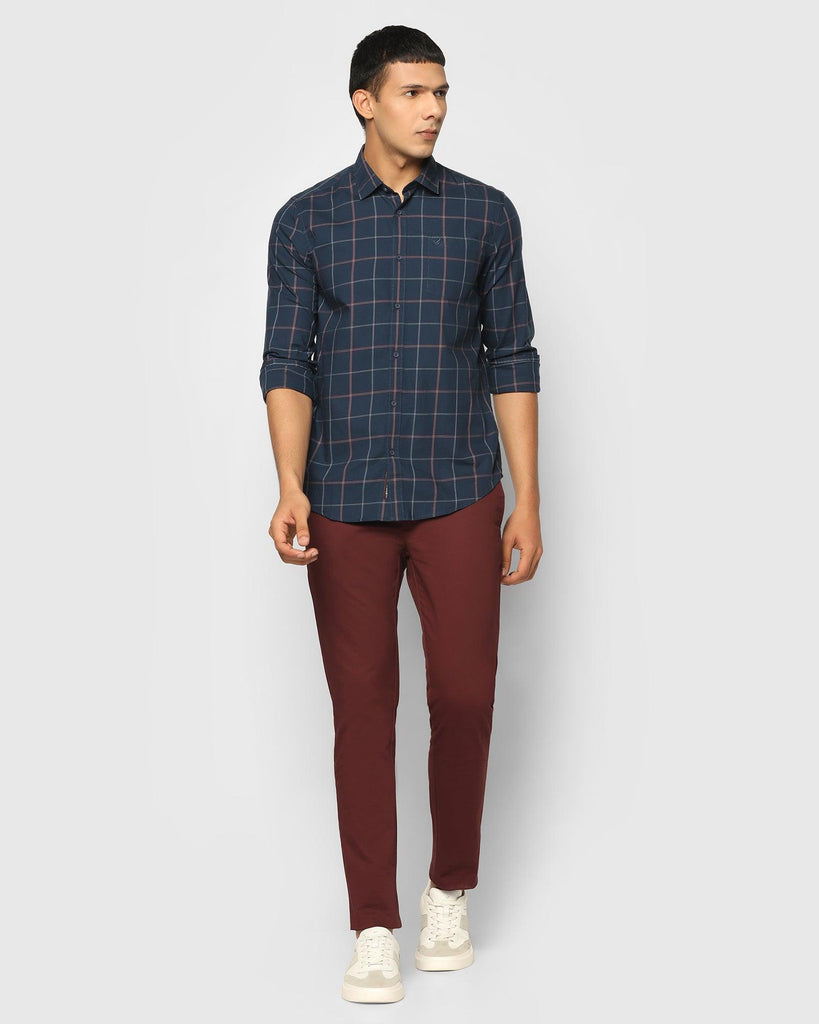 Casual Navy Check Shirt - Madison