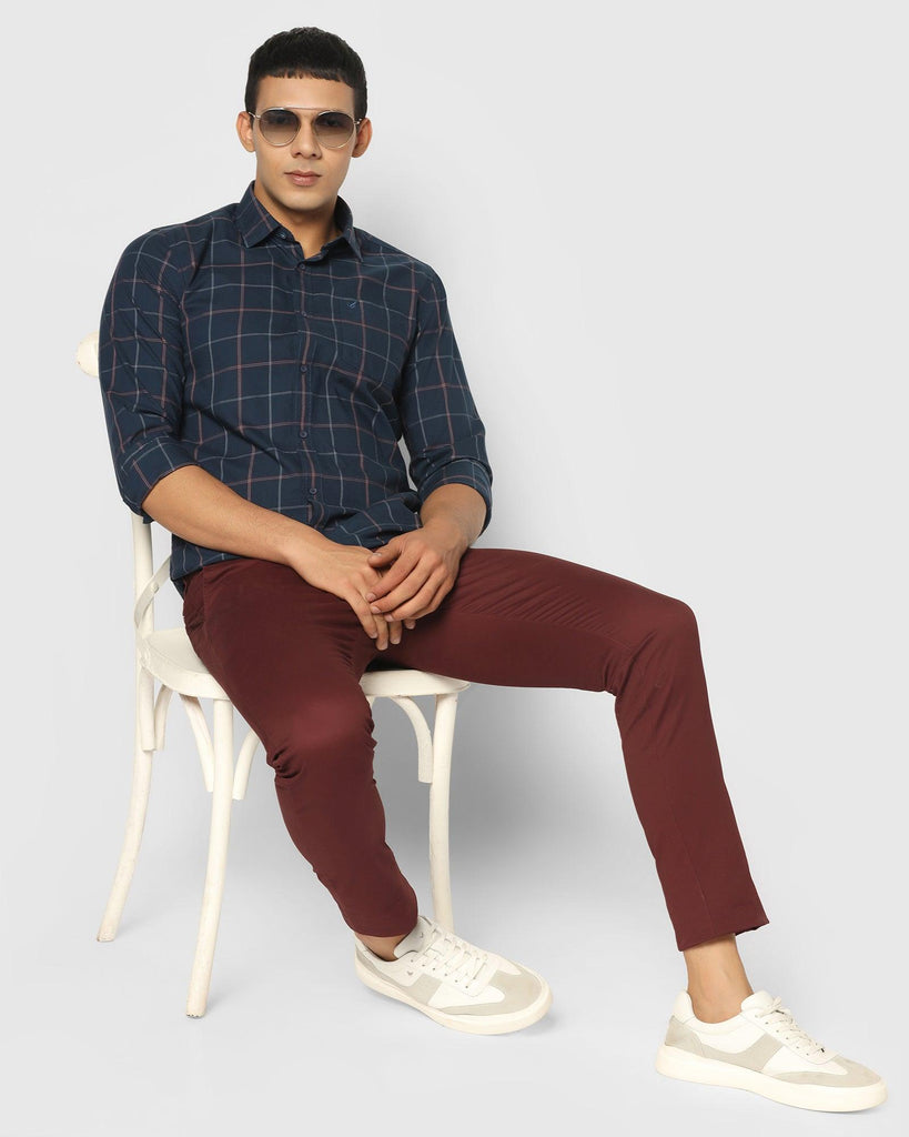 Casual Navy Check Shirt - Madison