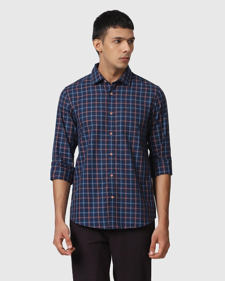 Casual Navy Check Shirt - Osaka