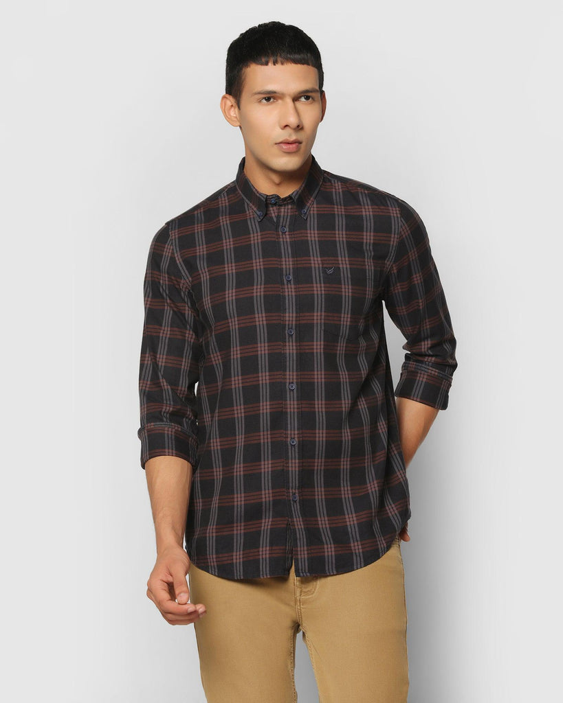 Casual Navy Check Shirt - Pedro