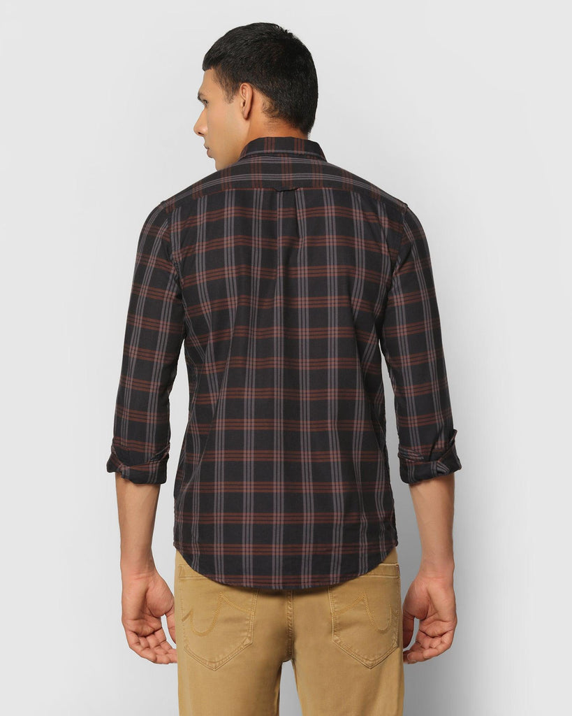 Casual Navy Check Shirt - Pedro