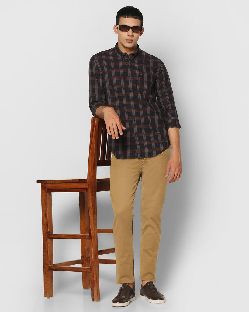 Casual Navy Check Shirt - Pedro