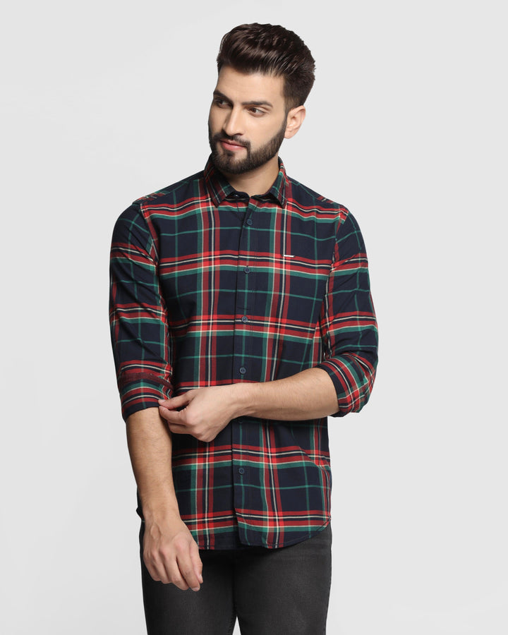 Casual Navy Check Shirt - Temora