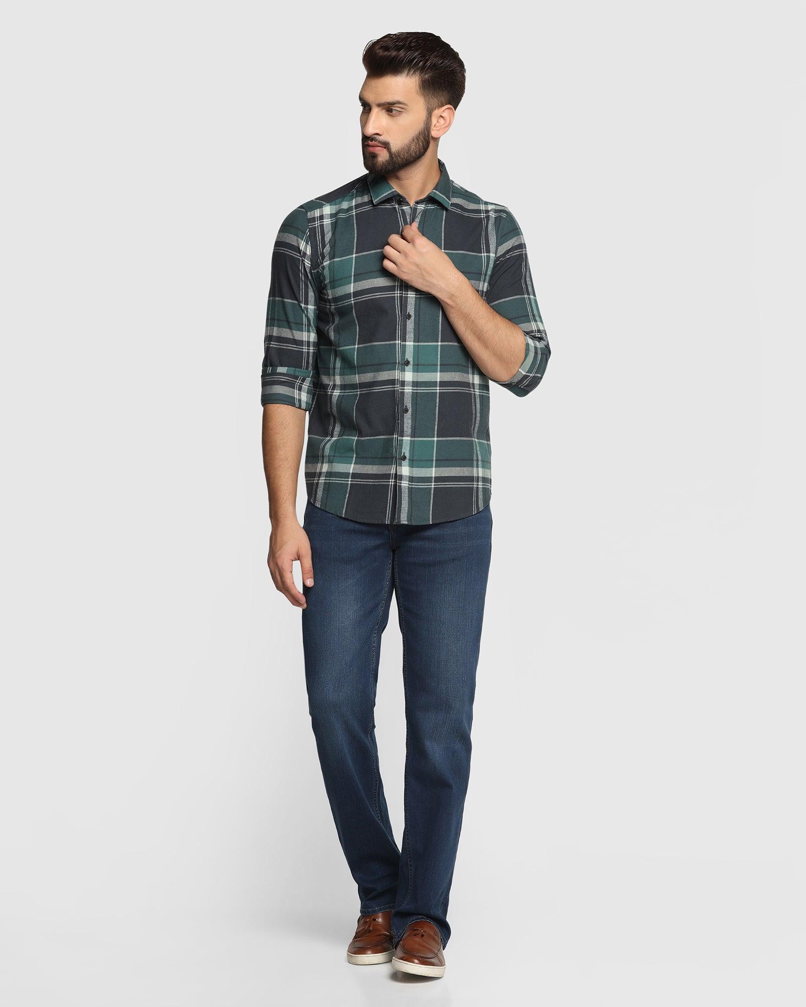 Casual Olive Check Shirt - Scale