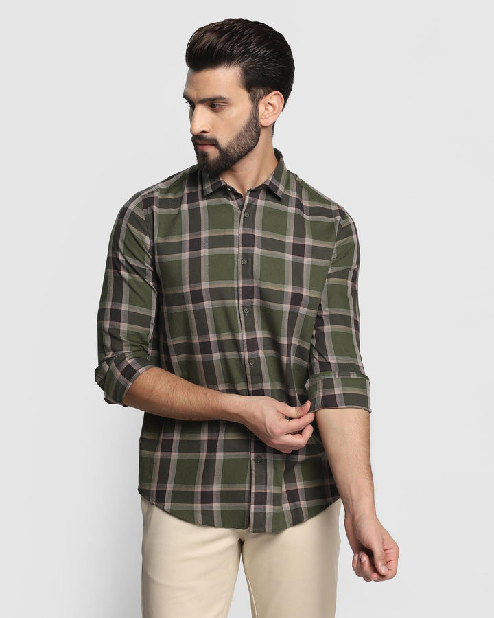 Casual Olive Check Shirt - Zone