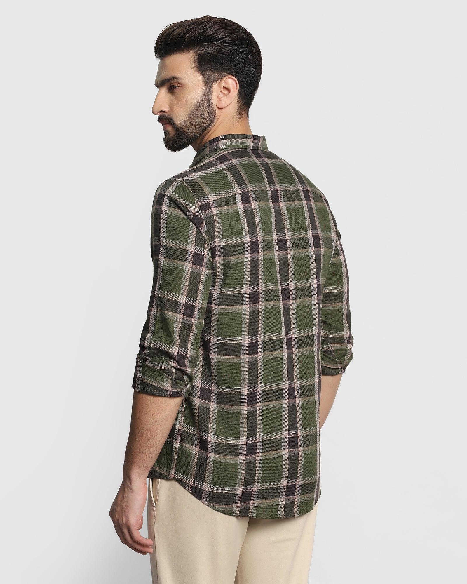 Casual Olive Check Shirt - Zone