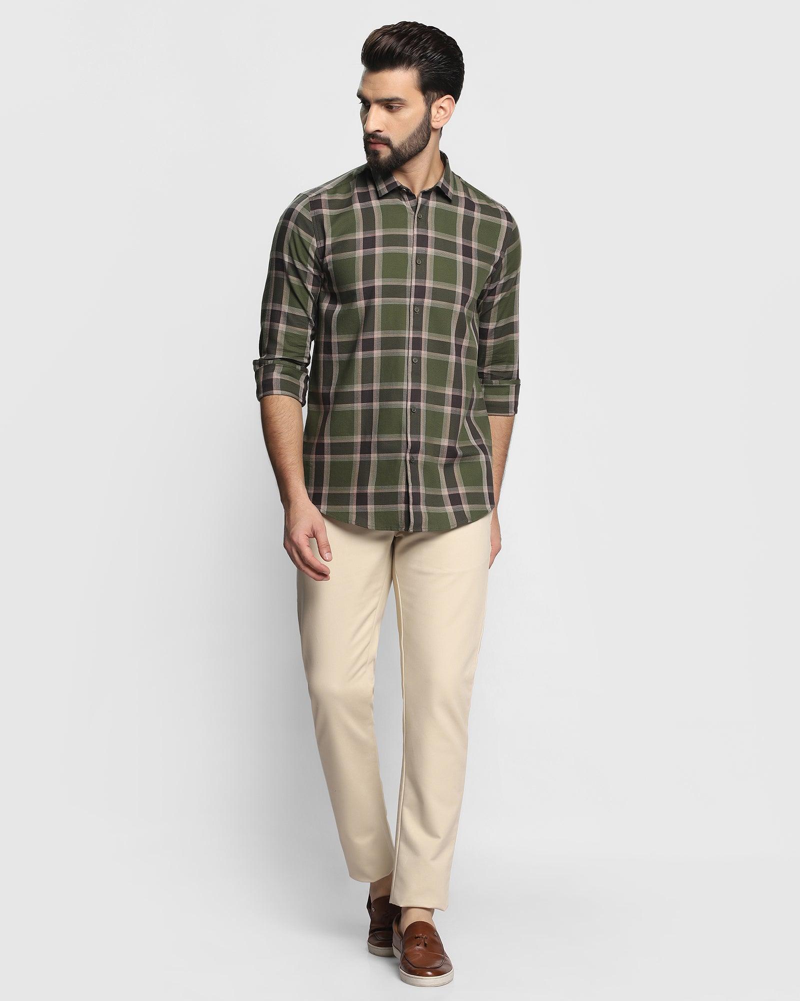 Casual Olive Check Shirt - Zone
