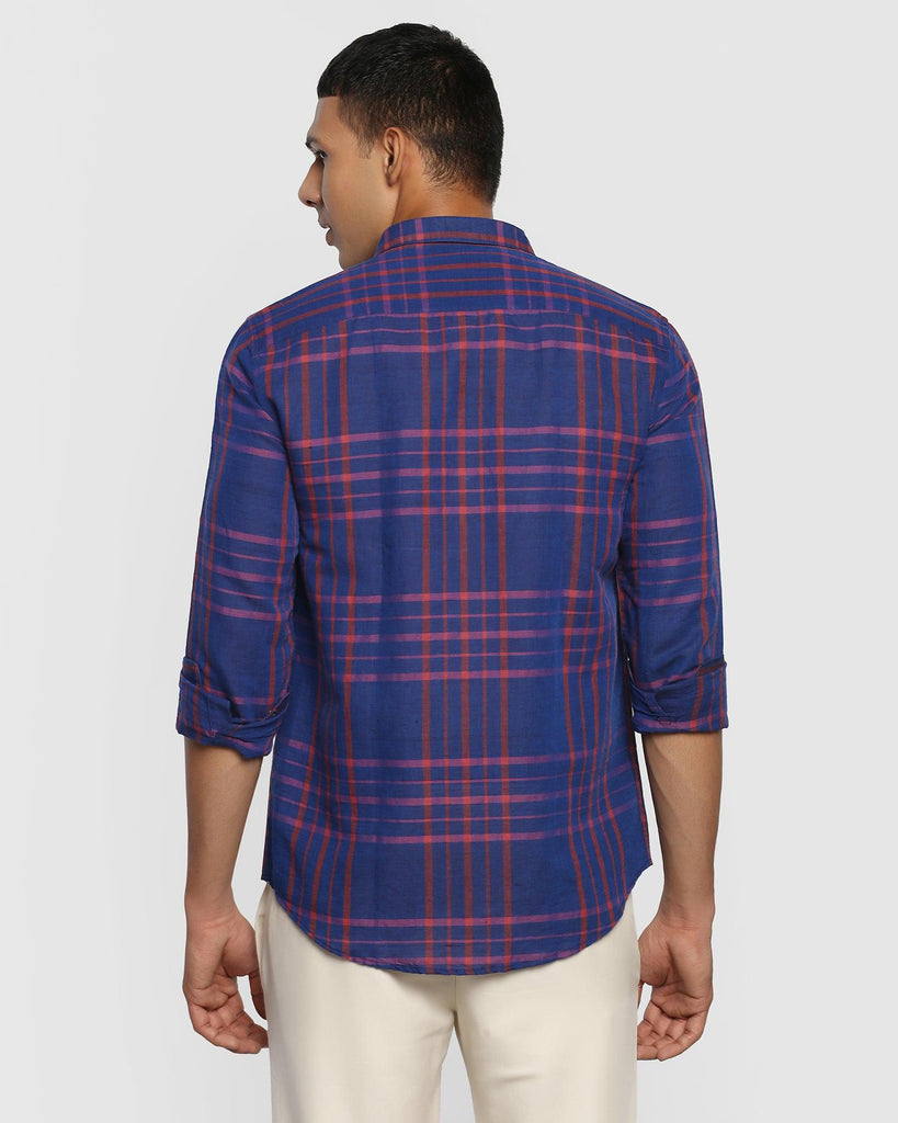 Linen Casual Red Check Shirt - Rom