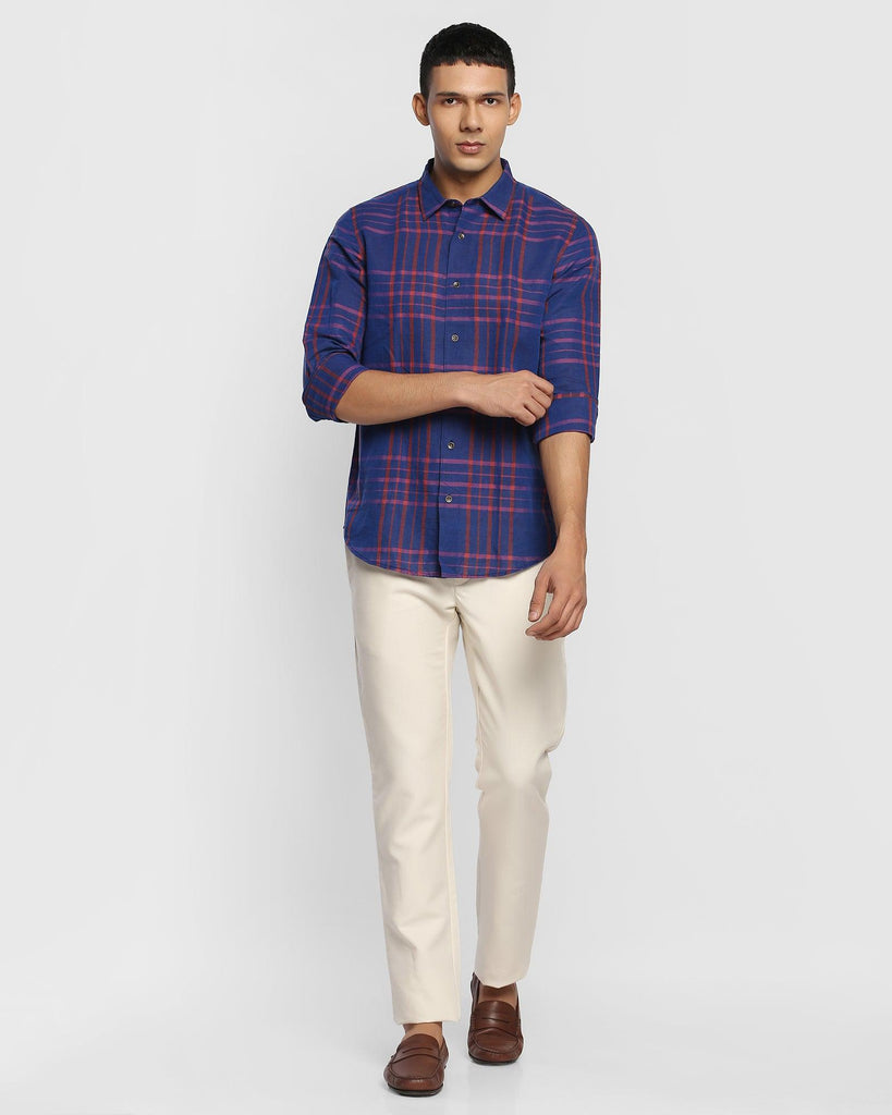 Linen Casual Red Check Shirt - Rom