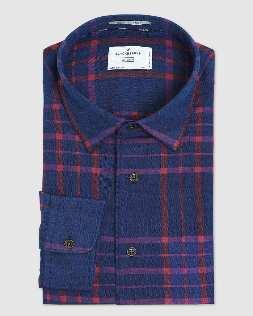 Linen Casual Red Check Shirt - Rom