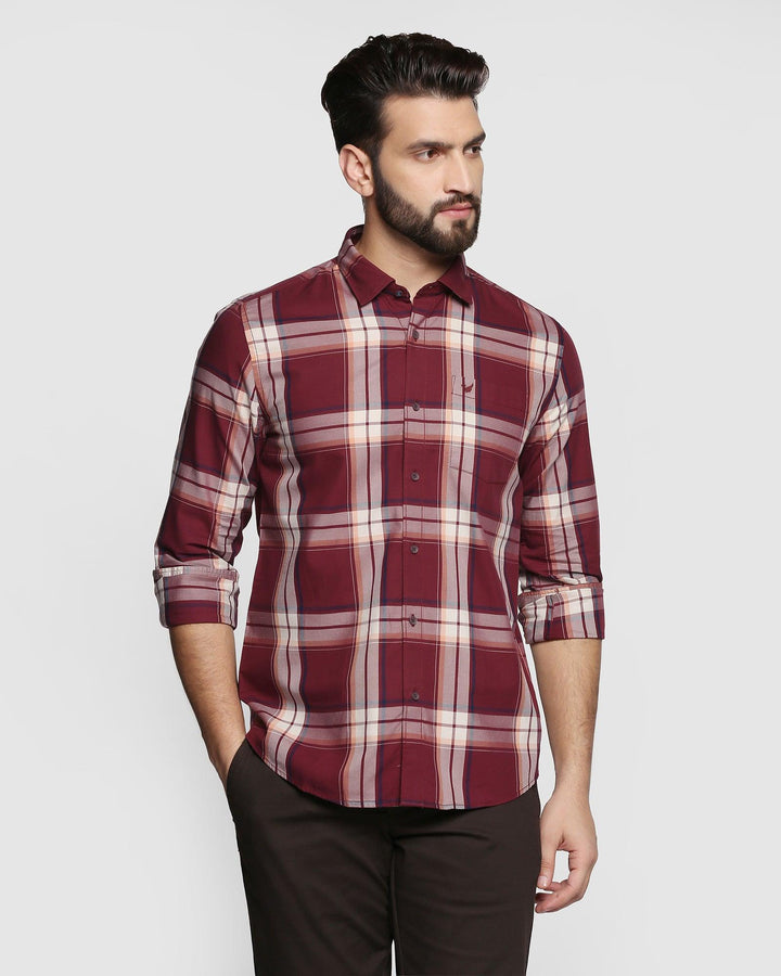 Casual Wine Check Shirt - Zone