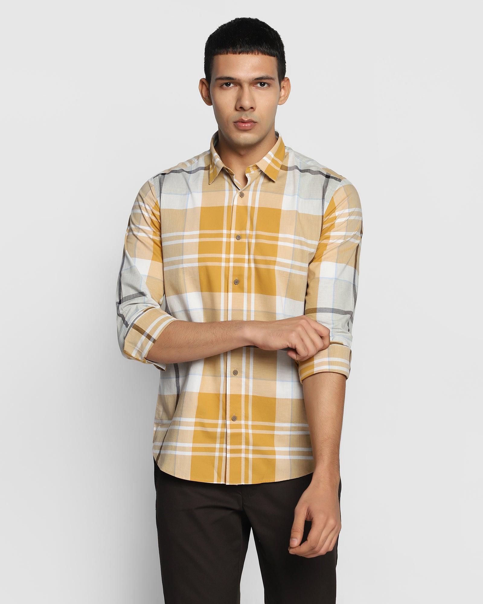 Casual Yellow Check Shirt - Conn