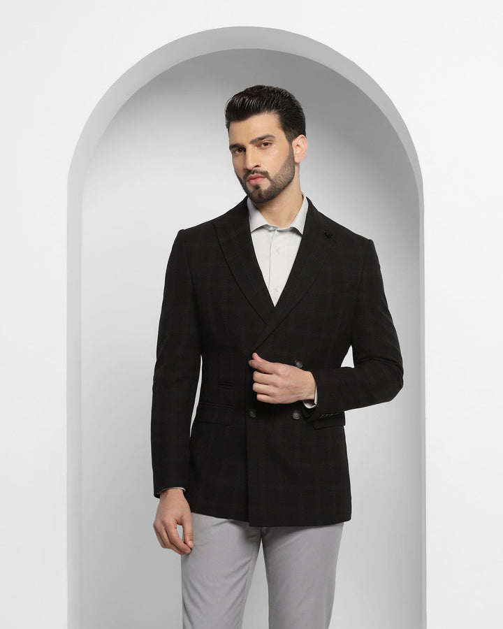 Formal Black Check Blazer - Oark