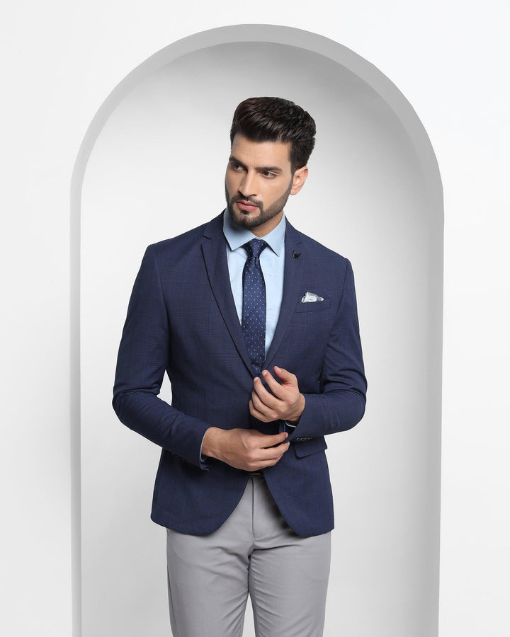 Formal Blue Check Blazer - Chestoro