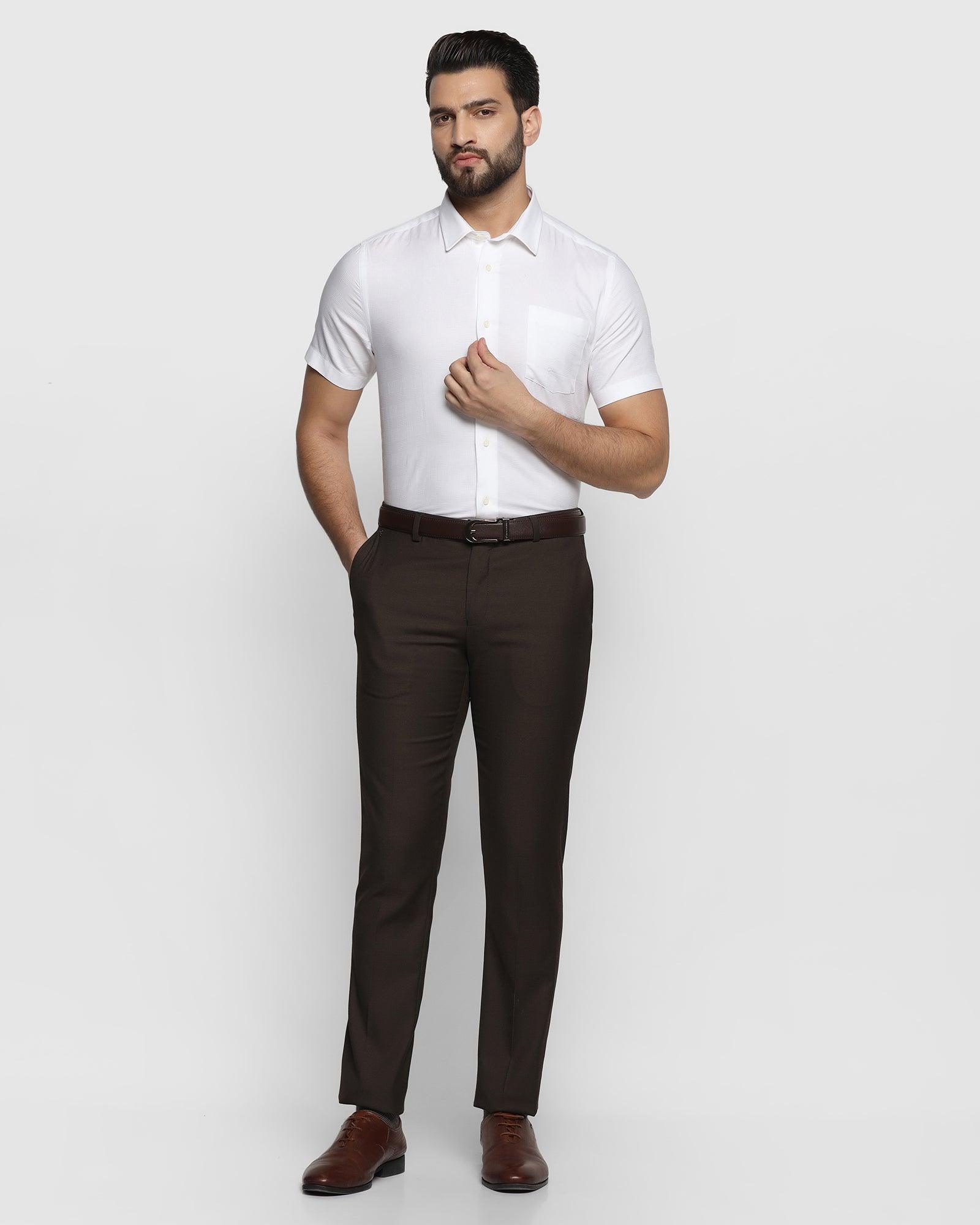 Formal Half Sleeve White Check Shirt - Dell