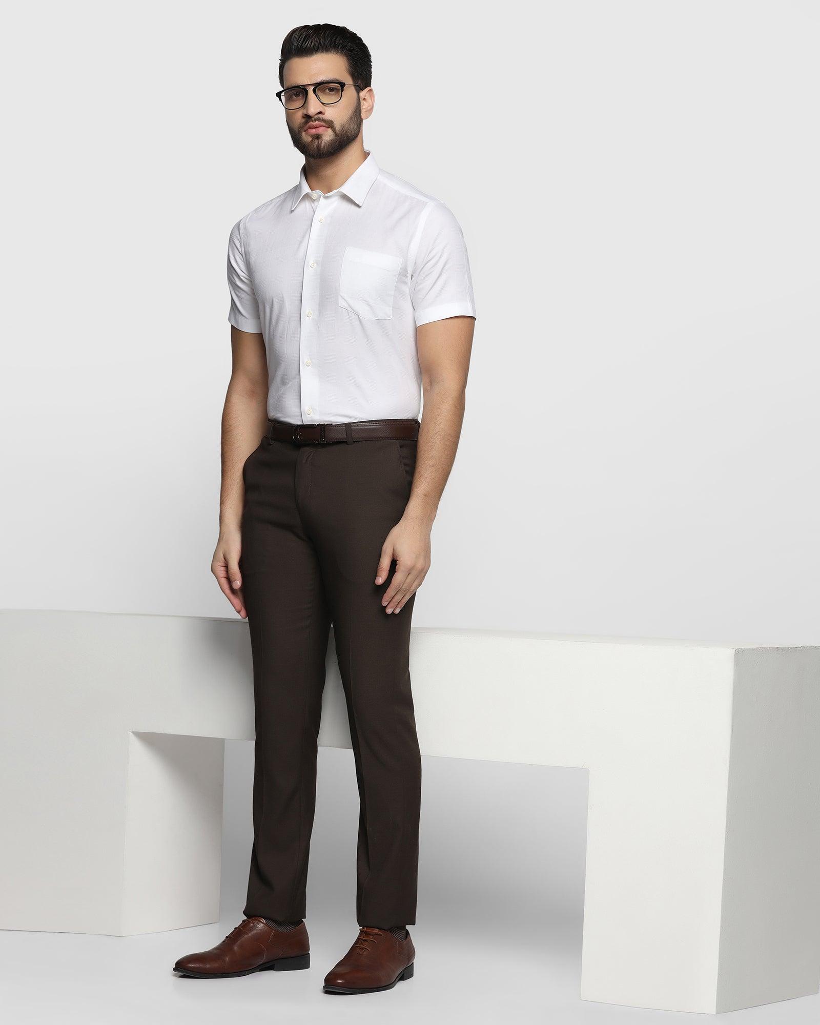 Formal Half Sleeve White Check Shirt - Dell