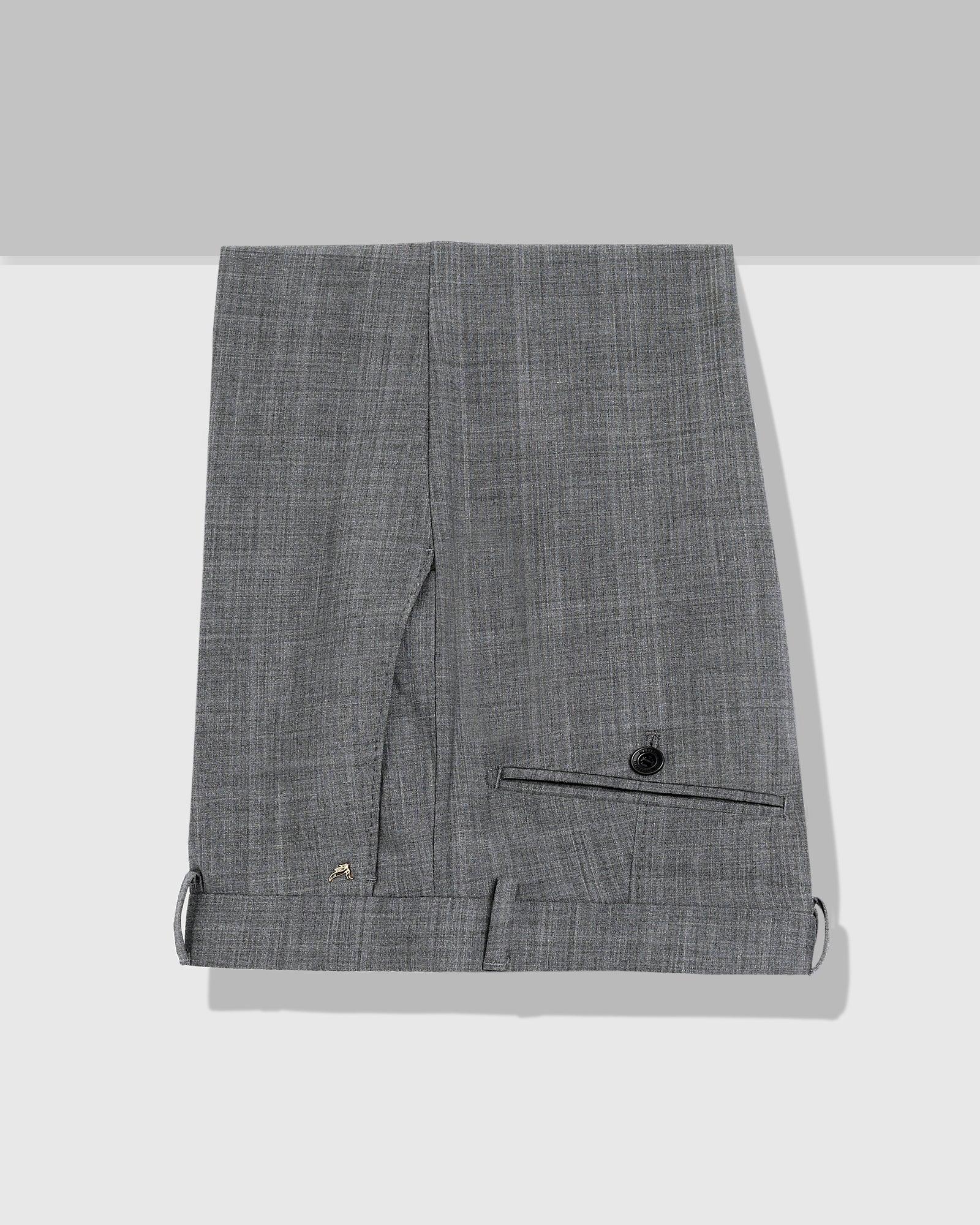 Luxe Slim Comfort B-95 Formal Grey Check Trouser - Norm