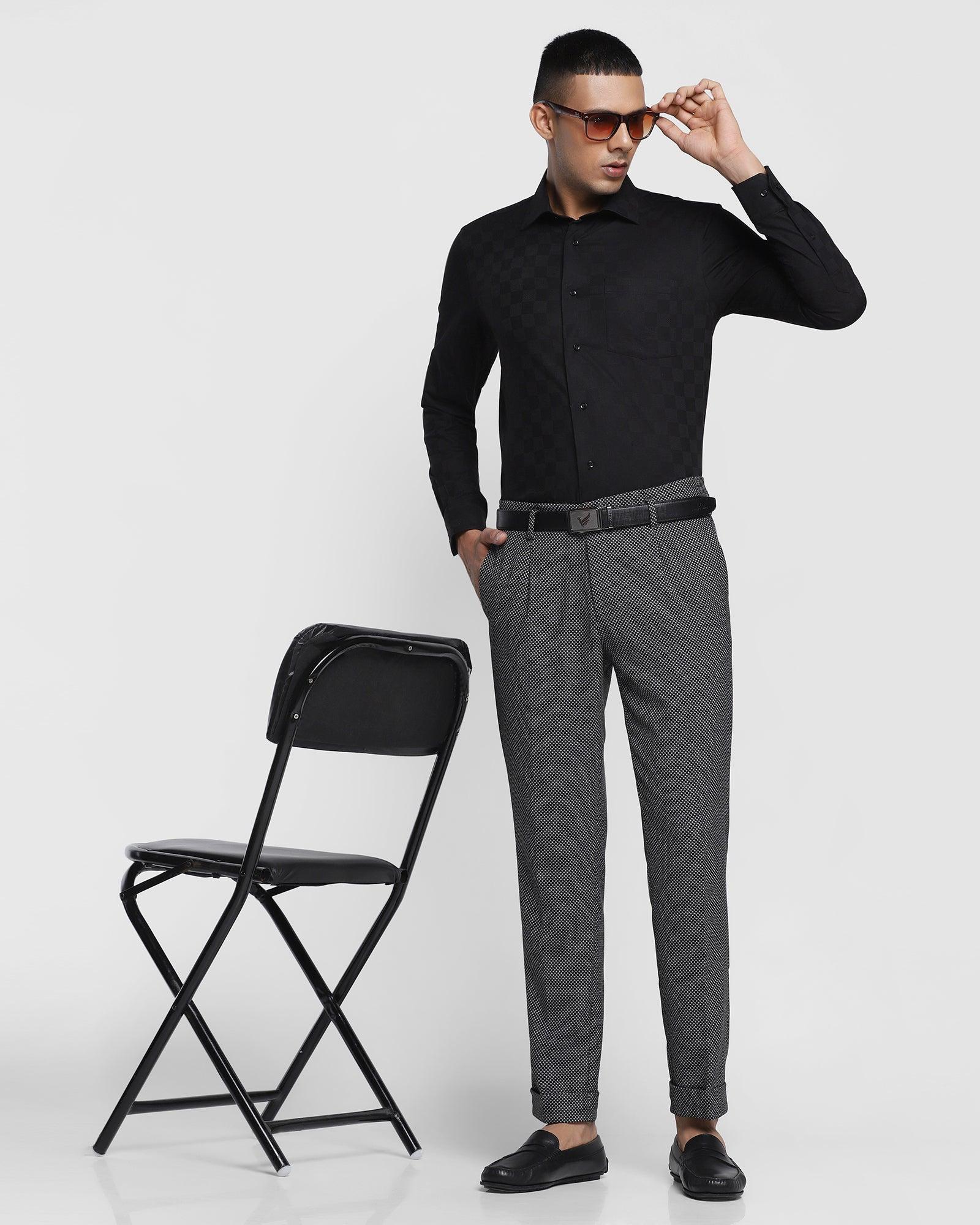Monochrome Black Shirt and Trousers Outfit | Hockerty