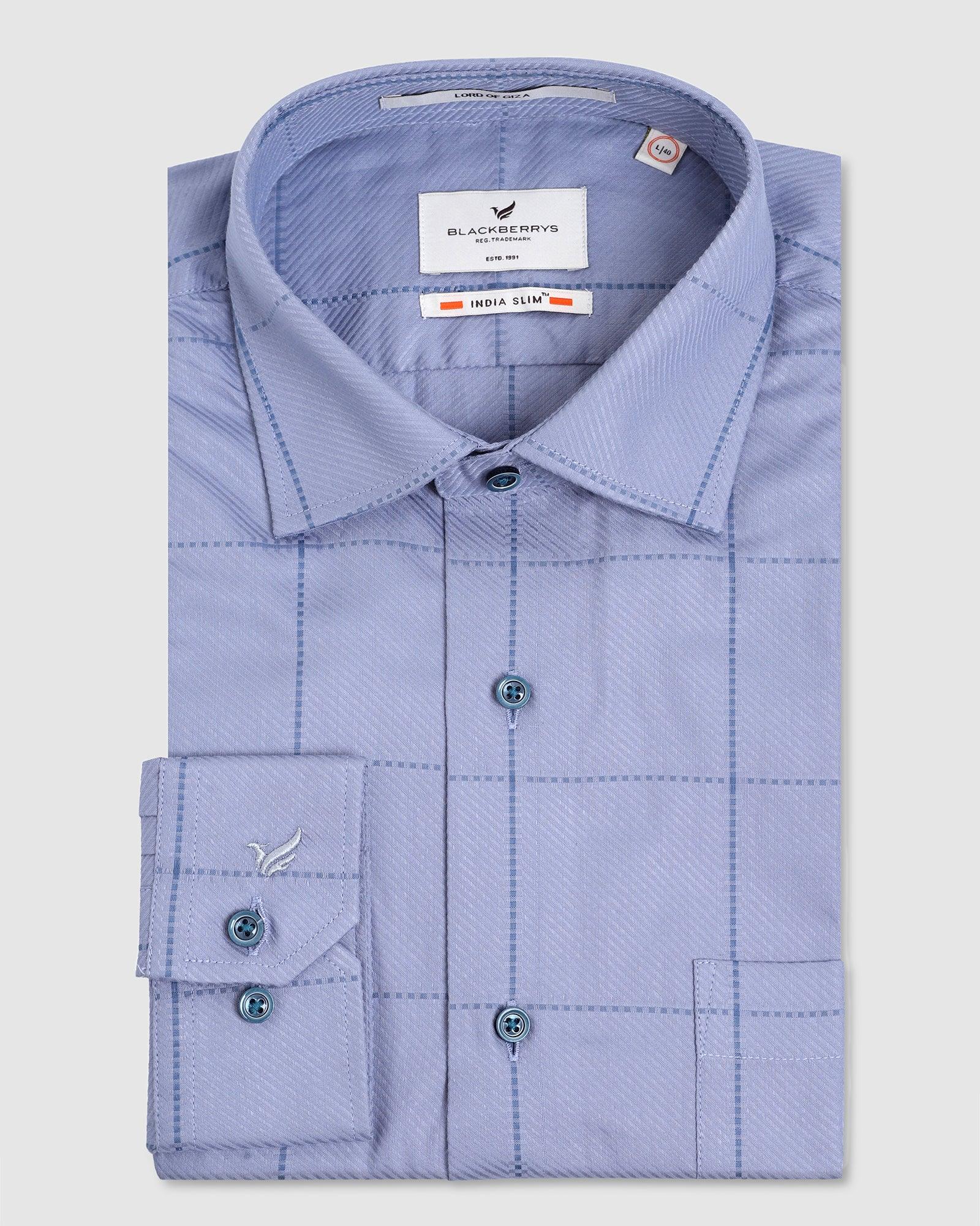 Formal Blue Check Shirt - Wedge