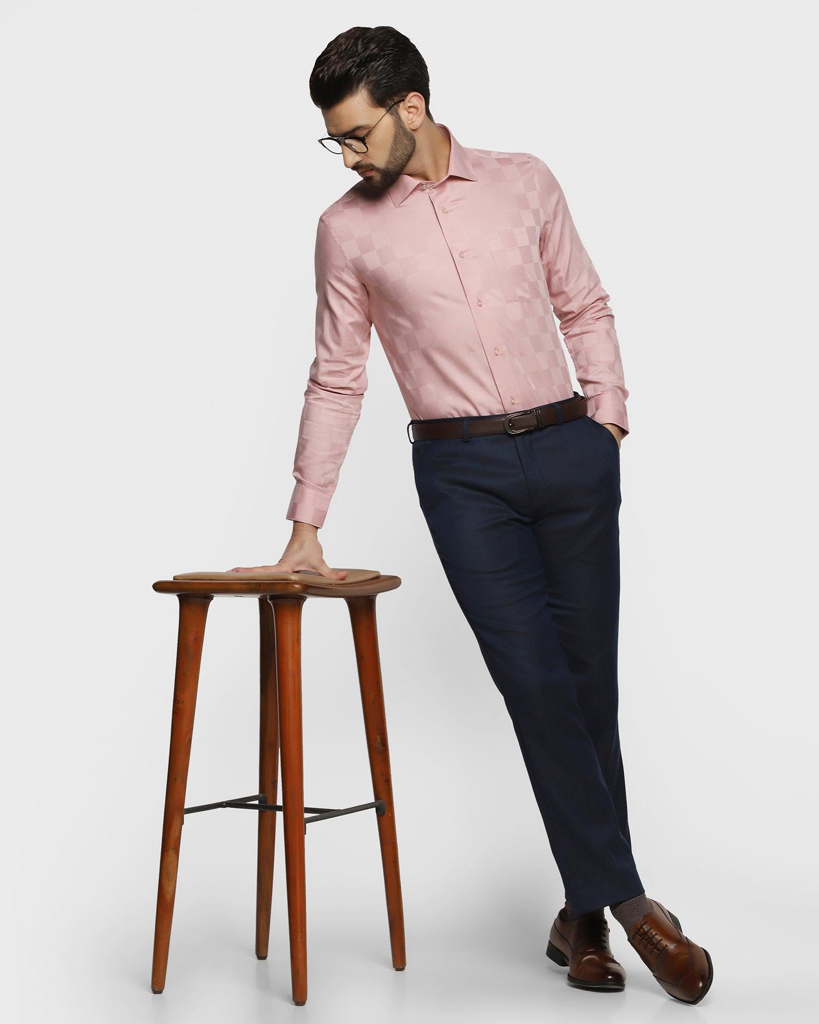 Formal Dusty Pink Check Shirt - Finnick