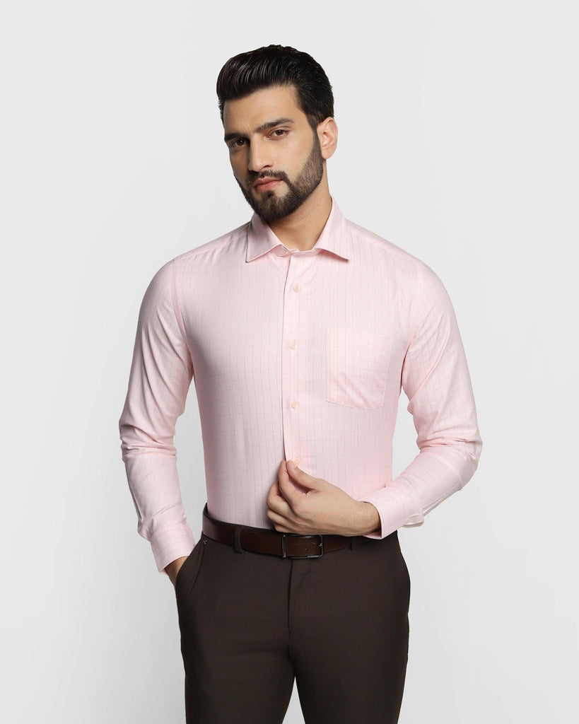 Formal Peach Check Shirt - Jimson