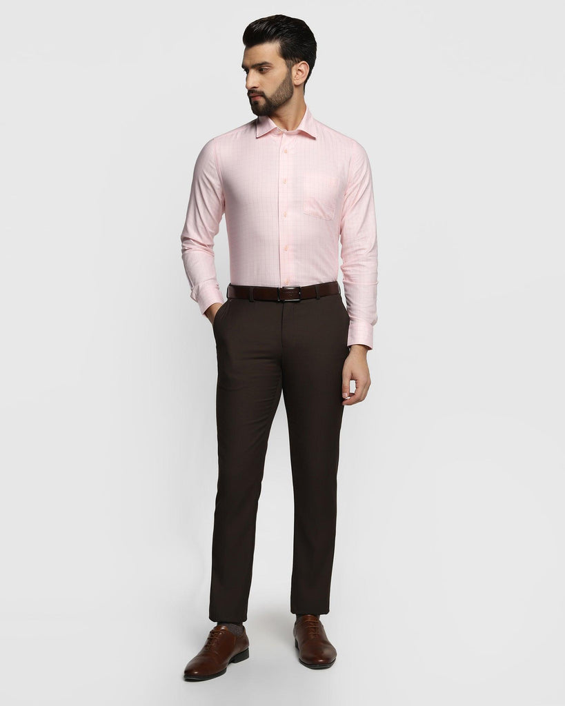 Formal Peach Check Shirt - Jimson