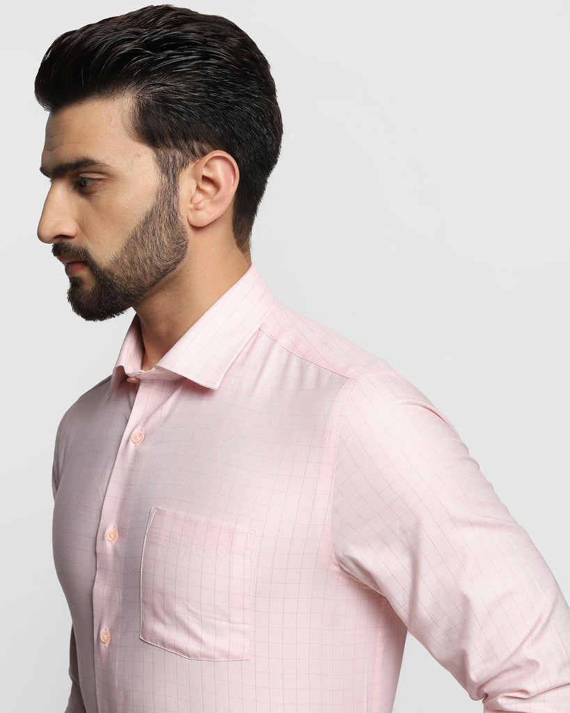 Formal Peach Check Shirt - Jimson