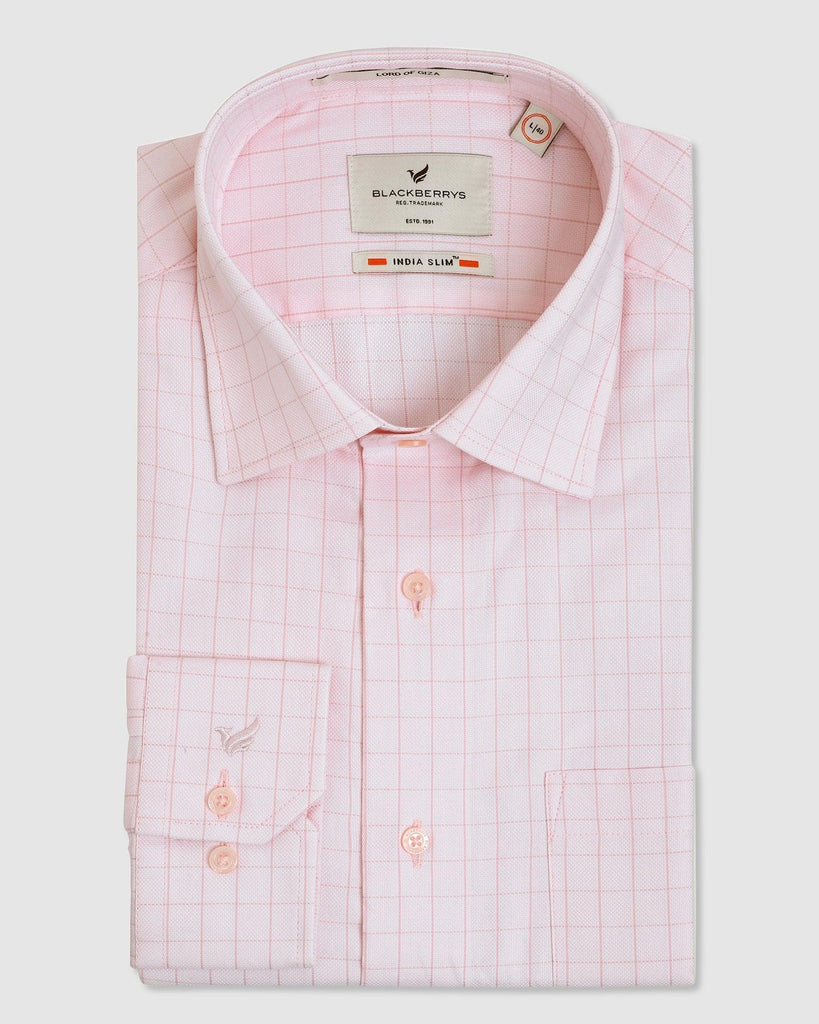 Formal Peach Check Shirt - Jimson