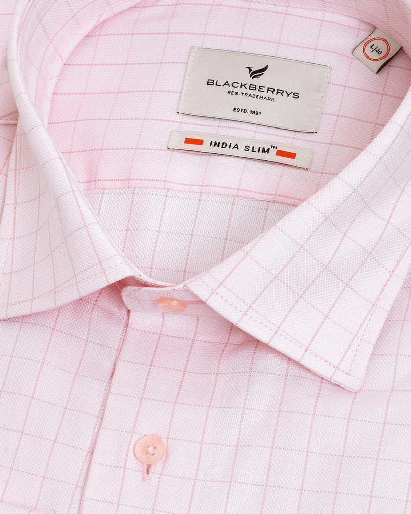 Formal Peach Check Shirt - Jimson