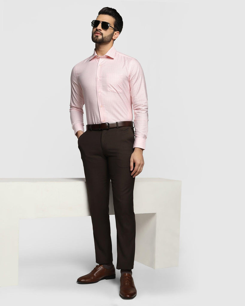 Formal Peach Check Shirt - Jimson