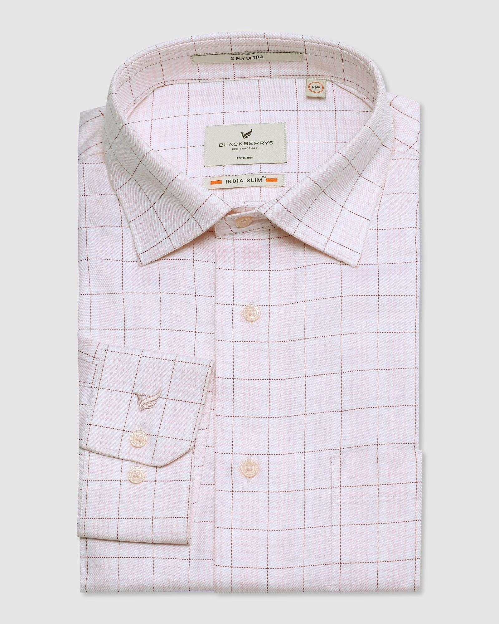 Formal Pink Check Shirt - Edix