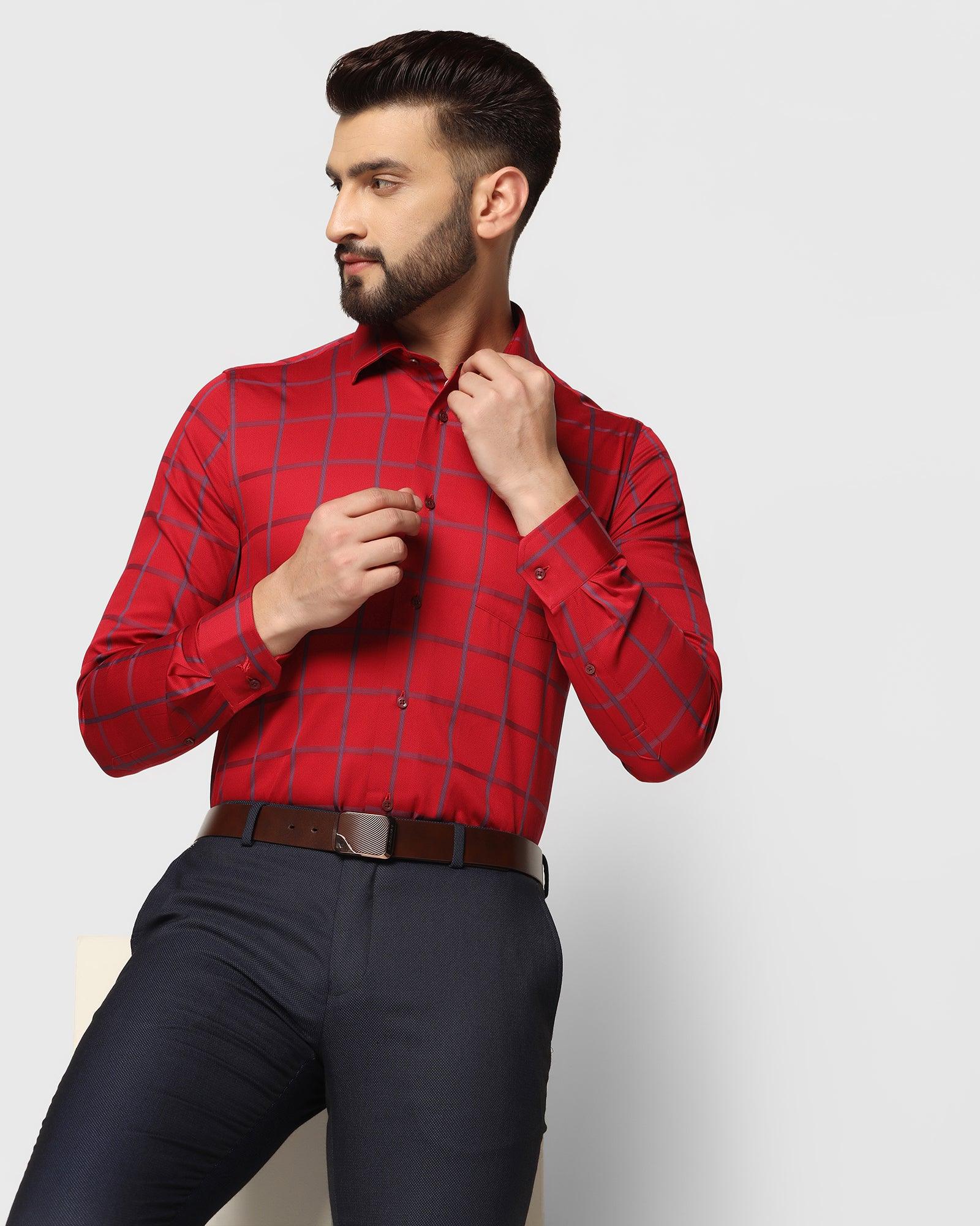 Plaid Business Shirt - Red | The Man Refined