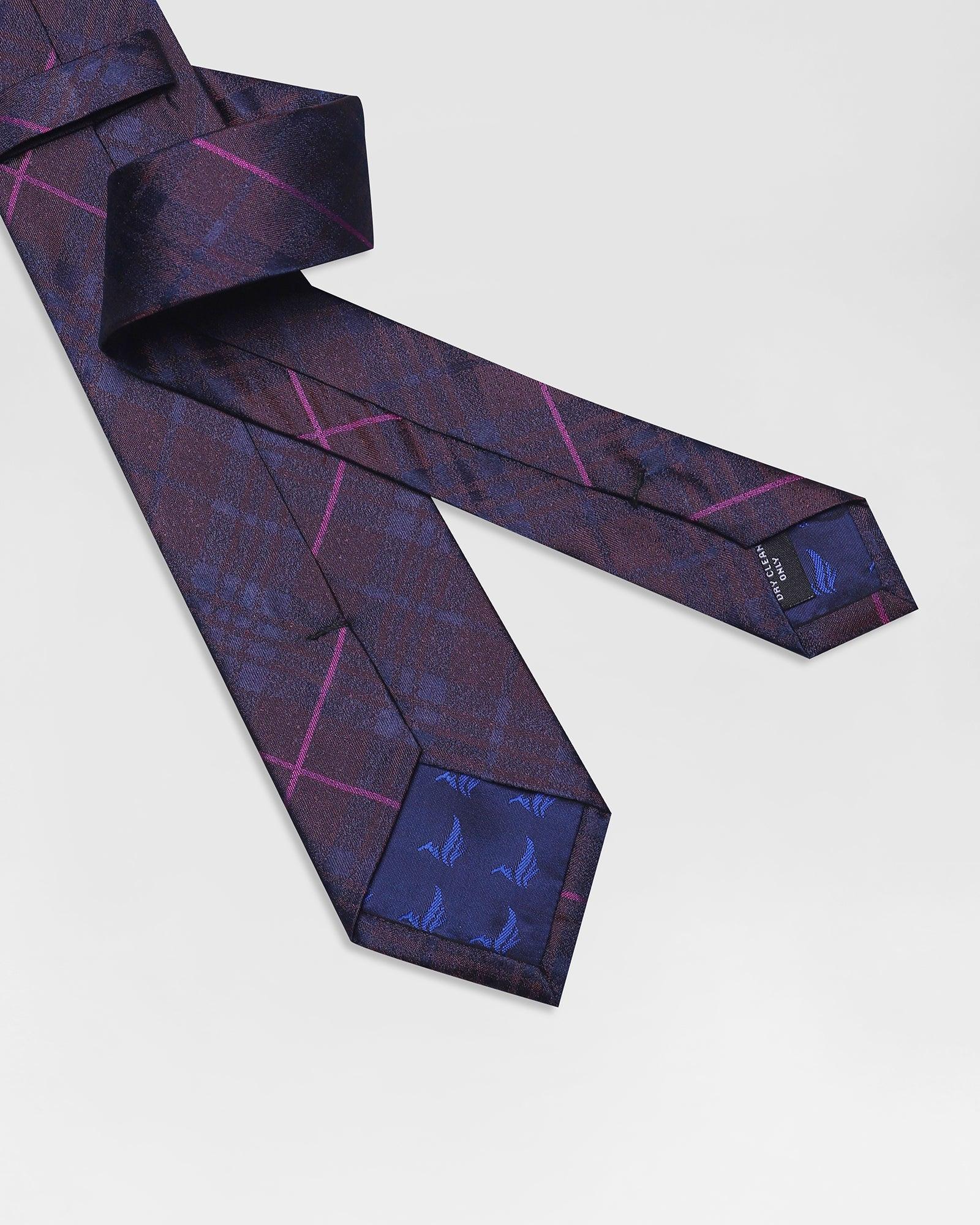 Silk Purple Check Tie - Rodrigo