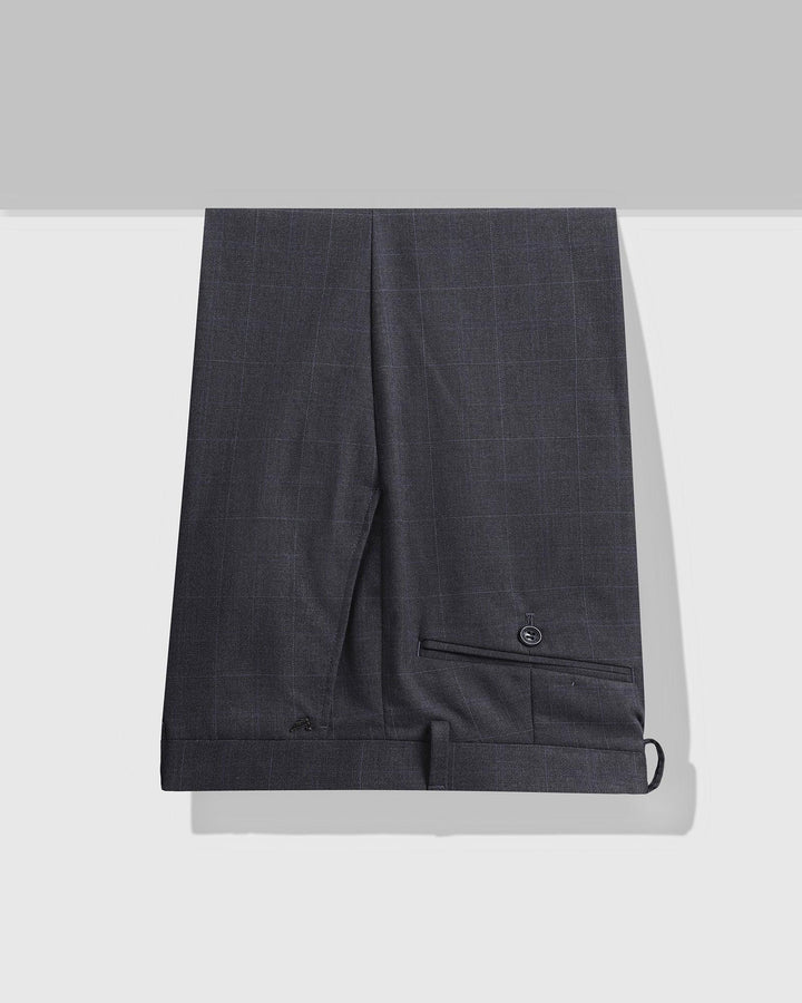 Slim Fit B-91 Formal Charcoal Check Trouser - Pol