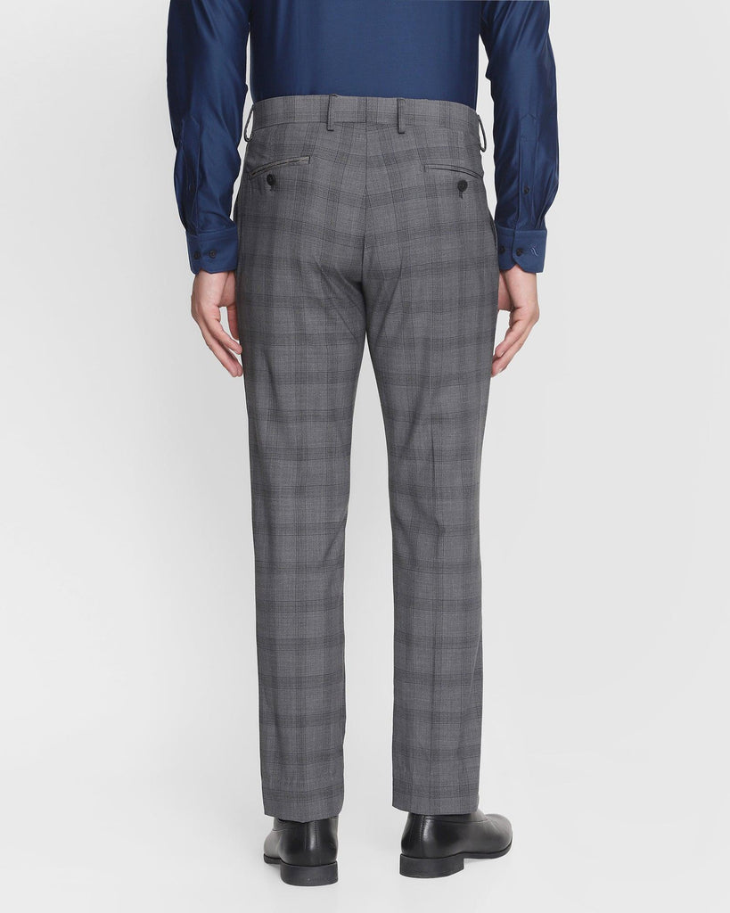 Luxe Slim Comfort B-95 Formal Charcoal Check Trouser - Martin