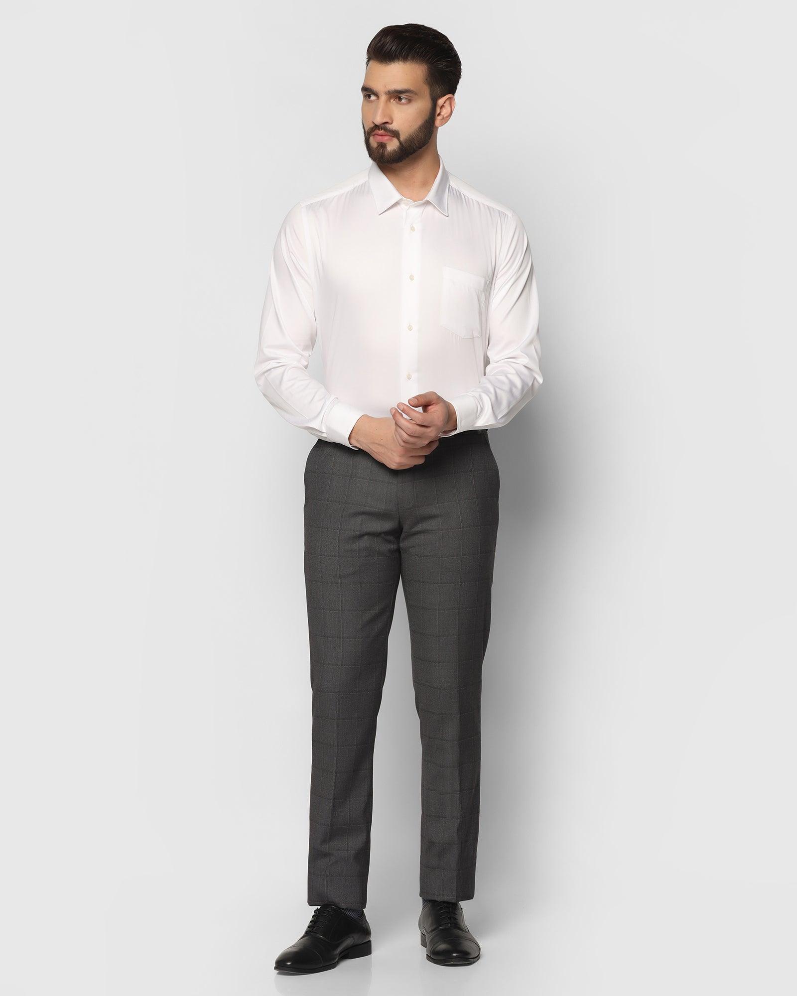 Suit trousers Muscle Fit - Dark grey/Checked - Men | H&M IN