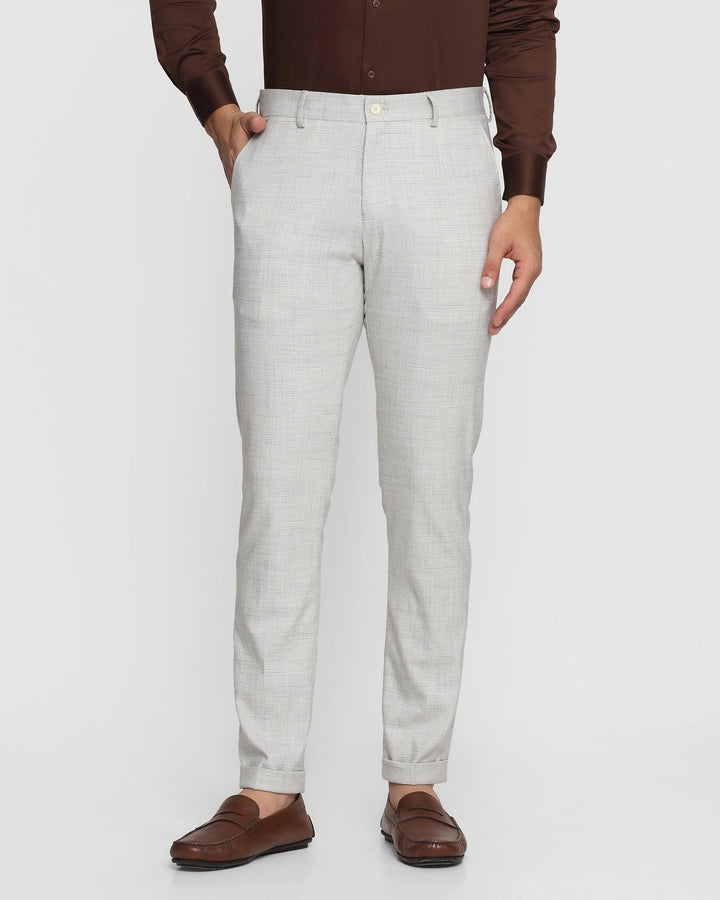 Super Slim Phoenix Formal Light Grey Check Trouser - Doja