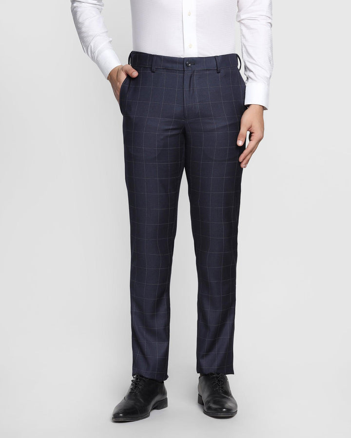 Slim Comfort B-95 Formal Navy Check Trouser - Crash